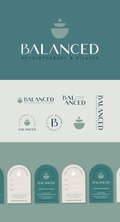 the logo for balanced, a physiot therapy and pilates business card