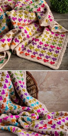 Hearts and Stripes Baby Blankets – Free Crochet Patterns Granny Square And Stripe Blanket, Birthstone Crochet Blanket, Tie Dye Crochet Blanket, Cool Crochet Blanket Patterns, Crib Blanket Crochet Pattern, Crochet Blanket Multiple Colors, Crochet Art Pattern, Crochet Heart Blanket Free Pattern, Crochet Granny Square Blanket Free Pattern