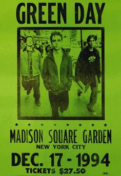 the green day poster for madison square garden