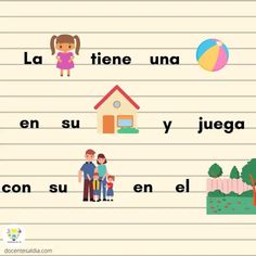 an exercise sheet with spanish words and pictures for children to practice their english language skills