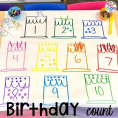 the birthday count table is ready to be made into a counting game with numbers on it