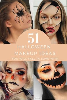 Face Paint For Adults Halloween, Funny Face Paint Ideas For Adults, Easy Halloween Makeup For Beginners, Halloween Face Make Up Ideas, Beauty Halloween Makeup, Halloween Costume With Makeup, Best Halloween Makeup Ideas, Unique Halloween Makeup Looks, Adult Halloween Face Paint Ideas