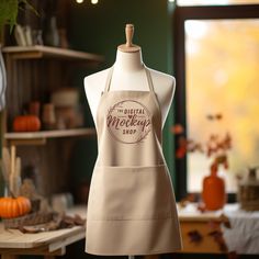 an apron on a mannequin in a shop