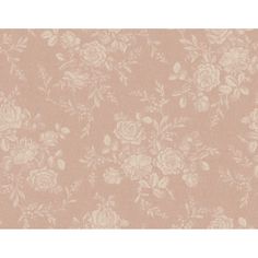 a pink wallpaper with white flowers on it