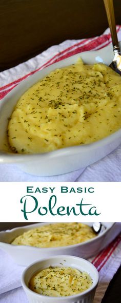 an image of easy basic polenta in a casserole dish