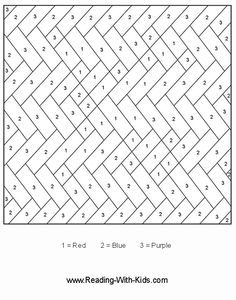 a coloring page with the numbers 1 - 3 on it