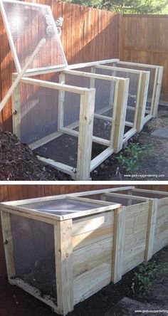 an outdoor chicken coop built into the ground