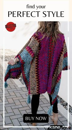 Boho Crochet Kimono with Tassels Crochet Kimono, Kimono Pattern, Boho Crochet, Color Pick, Elevate Your Style, Your Style, Boho Chic, Tassels, Pattern Design