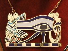 "This beautiful brass necklace Features colored enamelled eye of horus similar to what found in King tutankhamun tomb Will attract compliments With any outfit Details: Condition: New ; High Quality Hand Made In Egypt Materials: Brass with Enameled Details Colors : Check out the Pics Dimensions (Approx ): Pendant Length: 1.8\" ( 4.5 cm) Width:2.8\" ( 7.3 cm) Chain (from end to end) : 23\" (58 cm) Weight: 30 Gram *Shipping : We ship world wide via Standard mail /or upgrade to Express mail ( both m Horus Necklace, Brass Eye, King Tutankhamun, Eye Of Horus Necklace, Egyptian Queen, Tutankhamun, Eye Of Horus, Crown Headband, Brass Necklace