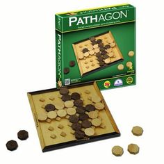 a board game with cookies on it and the box next to it that says pathagon