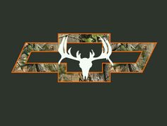 the chevrolet logo with deer's head on it is shown in camouflage camo