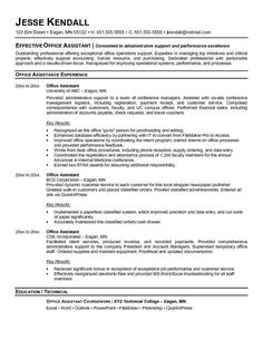 a professional resume for an office assistant with no experience on the job and it looks great