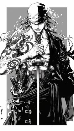 Zoro Manga, Samurai Tattoo, Comic Drawing, Cool Wallpapers Cartoon