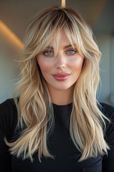 Layered Hair With Curtain Bangs, Haircuts With Curtain Bangs, Bangs Styles, Hair With Curtain Bangs, Medium Bob, Medium Bob Hairstyles, Long Layered Hair