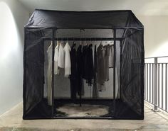 a room that has some clothes in it