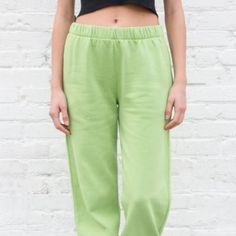 Thick And Cozy Cotton Blend Sweatpants With An Elastic Waistband, Side Pockets, And Elastic Cuffs. Fabrics: 82% Cotton, 18% Polyester Measurements: 10" (25 Cm) Rise, 29" (76 Cm) Inseam, 24" (63 Cm) Waist (Stretches) Made In: China Nwot Trendy Green High Waist Sweatpants, Trendy High Waist Green Sweatpants, Trendy High-waisted Green Sweatpants, Basic Sweatpants With Ribbed Waistband For Spring, Green Joggers With Elastic Cuffs For Loungewear, Green Stretch Sweatpants With Elastic Waistband, Green Bottoms With Ribbed Waistband For Spring, Green Elastic Cuffs Joggers For Loungewear, Green Full Length Sweatpants For Loungewear