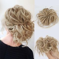 Category:chignons; Gender:Women's; Occasion:Birthday,Party  Evening,Party,Daily Wear; Age Group:Adults; Color Shade:Brown,Light Brown,Blonde,Black; Hair Extension Type:Drawstring; Hair Material:Synthetic Hair; Texture:Curly; Heat Resistant:Yes; Listing Date:02/28/2024; Can Be Permed:No Chignons, Updo Hair Extensions, Tousled Updo, Hair Color Images, Messy Hair Bun, Elastic Rubber Band, Curly Bun Hairstyles, Wavy Ponytail, Bun Hair Piece