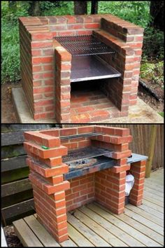 an outdoor brick pizza oven built into a deck