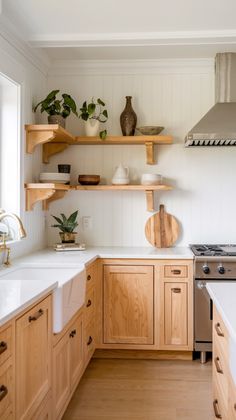 the kitchen is clean and ready to be used as a place for cooking or eating