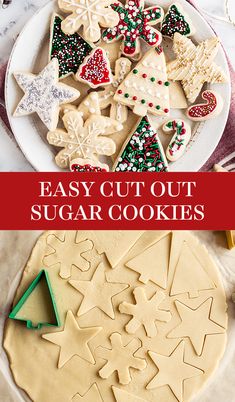 an easy cut out sugar cookies recipe on a plate