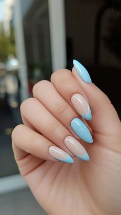 Capping Gel, Long Acrylic Nails, Green Nails, Nude Nails, Blue Nails, Trendy Nails, French Nails, Winter Nails