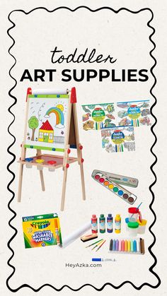 an advertisement for toddler art supplies