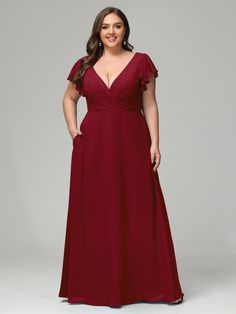 Burgundy Long Bridesmaid Dresses With Sleeves, Dresses With Sleeves Plus Size, Modest Bridesmaid Dresses With Sleeves, Plus Size Vestidos, Ruffles Bridesmaid Dresses, Plus Size Bridesmaid Dresses, Bridesmaid Dresses With Sleeves, Full Maxi Skirt, Plus Size Bridesmaid