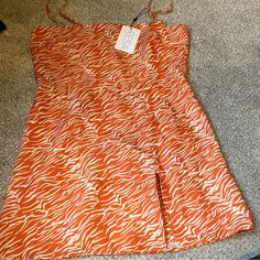 Nwt Resa Melly Mini Dress . This Dress Has A Back Zipper , Adjustable Straps And Some Elastic On The Back . Beautiful Orange Zebra Print Dress In Prestige Conditions. See All Photos For References. Orange Spaghetti Strap Lined Dress, Chic Orange Lined Midi Dress, Trendy Orange Beach Dress, Summer Mini Dress With Spaghetti Straps In Orange, Orange Mini Length Summer Dress, Summer Mini Length Orange Dress, Summer Orange Mini Dress, Chic Orange Sundress For Day Out, Orange Lined Mini Dress