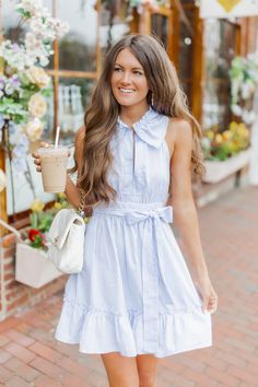 Southern Belle Outfit, Southern Preppy Outfits, Southern Preppy Style, White Midi Dress Bodycon, Orange Sweater Dress, Blue Stripe Dress, Caitlin Covington, Preppy Wardrobe, Preppy Women