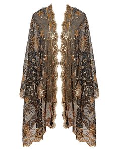 PRICES MAY VARY. Size: 22.8-63in, Fringe 7.0in. The dressy shawls and wraps for evening wear is super soft, comfortable and lightweight. This see-through lace Sequin shawl is a gorgeous accessory for spring, summer, winter and fall from day to night. Design: The vintage 1920s wrap for women is designed with sequin flower trim and scallop edge detail. A lovely lightweight scarf which makes a great gift for Valentine's Day, stuffer for Christmas, Thanks Giving, New Year, Mother's Day, Birthday, Gr Dress Cape, Sequin Flower, Oh My Goddess, Evening Shawls, 1920s Vintage, Embroidered Scarf, Sequin Wedding, Wedding Cape, Thanks Giving