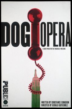 an advertisement for dog opera with a telephone