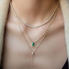 Pear Emerald Necklace, Pear Shaped Necklace, Emerald And Pearl Necklace, Emerald And Diamond Necklace, Columbian Emeralds, Diamond Initial Necklace, Initial Earrings, Emerald Pendant, Emerald Necklace