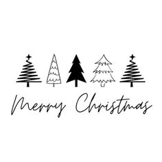 merry christmas trees on white background