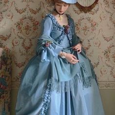 Baby Blue Marie Antoinette 18th c. Dress Halloween Renaissance | Etsy Fitted Historical Costumes For Costume Party, Spring Victorian Dress Historical Design For Costume, Fitted Victorian Dress For Cosplay, Spring Victorian Dress Costume With Historical Design, Spring Victorian Dress With Historical Design For Costume, Spring Victorian Costume Dress With Historical Design, Victorian Fitted Costume For Fancy Dress, Spring Fitted Historical Victorian Dress, Fitted Historical Victorian Dress For Spring