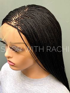 this is a customisable wig, it can be made to your desired length, color(s), cap size and density. this unit is a handmade Micro(tiny) twist wig, carefully twisted for you. it is a full lace glueless wig, it has a human hair baby hairline, adjustable band and combs to secure it on the head and for a seamless fit and look. This wig is produced and shipped from our production site in Abuja,Nigeria. Braided Wigs For Black Women, Braid Wigs, Abuja Nigeria, Micro Twists, Braided Wigs, Glueless Wig, Braided Wig, Model Outfits, Braids Wig