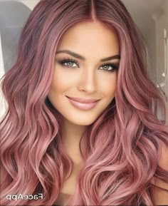 Pink Hair Ideas Brunettes, Pink Hair Color Ideas For Blondes, Pink Hair 2023, Pink Hair Ideas, Pink Hair Color Ideas, Pink Hair Color, Hair Color Rose Gold, Bold Hair Color, Look Rose