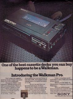 an advertisement for the sony walkman pro with instructions on how to install and use it