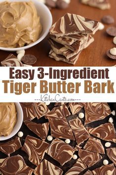 easy 3 ingredient tiger butter bark recipe with chocolate and marshmallows