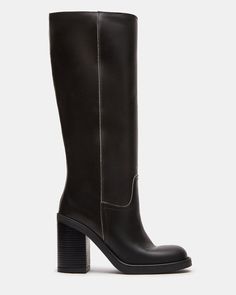 Elevate your style with the WESTLEY boot. With a versatile knee-high design and comfortable block heel, these boots will keep you looking chic and feeling confident all day long. Perfect for any occasion, these are a must-have addition to your shoe collection. 3.75 inch heel height 15 inch shaft circumference 13.25 inch shaft height Leather upper material Synthetic lining Synthetic sock Synthetic sole Fit tip: If you are in between sizes, size up a half-size Imported Tall Black Heeled Boots, Platform Knee High Boots, High Design, Feeling Confident, Black Heel Boots, Platform Pumps, Fun Bags, Boot Shoes Women, Shoe Collection