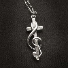 CrossClef celebrates the union of Music and God. Flute Accessories, Jewelry Advice, Music Jewelry, Coin Pendant Necklace, Delicate Necklace, Choir, Cute Jewelry, Amazing Jewelry, Silver Necklaces