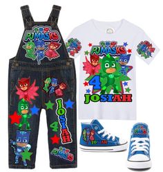 How adorable are these Pj Mask Inspired Overalls?! Perfect for your little ones birthday,photoshoot, or special event! You can choose which items you would like from the drop down menu! Checkout our Other Boy items in our shop under the For the Boys section! WE DO NOT EXCEED PAST SIZE 6 *SHOES ARE NOT INCLUDED* If you are unsure of sizing please scroll to the last photos for our size charts, or visit our size charts here--> https://pinktoesnhairbows.com/pages/size-chart All sales are FINAL, Ship dates can be found directly on the listing, please view our policies in detail here---> https://pinktoesnhairbows.com/pages/policies-terms-conditions Mask Outfit, Overalls Boys, Tutu Dress Costumes, Pj Masks Birthday, Pink Toes, Girls Overalls, Birthday Tutu, Outfits With Hats, Girls Denim