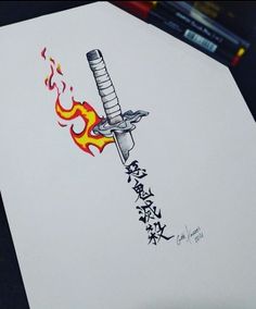 Traumatized Tattoo, Anime Tattoo Designs Demon Slayer, Anime Tattoo Demon Slayer, Anime Tattoos Demon Slayer, Rengoku Tattoo Ideas, Set Your Heart Ablaze Tattoo, Demon Slayer Tattoo Design, Demon Slayer Tattoos, Demon Slayer Tattoo Ideas