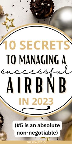 the text reads 10 secrets to managing a successful air bnb in 2013, surrounded by christmas decorations