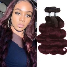 99j Bundles Dark Roots Ombre 99j Human Hair Weave 18 18 20 Inch  On Sale 100% Remy Human Hair, Fast Shipping, 2 to 7 Days to be Delivered. Dark Roots Ombre, Dark Burgundy Hair, Burgundy Highlights, Brazilian Human Hair Extensions, Brazilian Human Hair Weave, Waves Hair, Wavy Wigs, Loose Waves Hair, Fabulous Hair