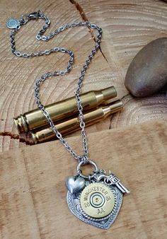 20 Gauge ShotShell Heart Necklace - Shot Thru the Heart Bullet Necklace-SureShot Jewelry Shot Glass Necklace, Shotgunning Necklace, Bullet Designs, Bullet Earrings, Bullet Shell, Steampunk Metal Locket Necklace, Bullet Necklace, Bullet Jewelry, Heart Themed