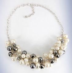 MACY'S White & Grey Imitation PEARL Cluster Siver-Tone Collar Necklace Click Photos to Enlarge       Description Welcome! Up for Auction is a Pretty Off-White & Grey Imitation Pearl Cluster Necklace by Macy's New without Tags!  Satisfaction Guaranteed! Features clusters of  lustrous imitation pearls in off-white & grey suspended from silver-tone-tone metal chain Measures approximately 16" Long with a 1" drop and a 2" extender with lobster claw clasp Click on Logo Below to Visit: for more wonderful bargains & save on shipping with multiple purchases! Please email with any questions. Thanks for looking!       Payment and Shipping PAYMENT TERMS: Buyer to contact seller or checkout within 3 days of auction end. Seller reserves the right to relist if payment is not received within 7 days. Store Pearl Cluster Necklace, Pearl Cluster, Cluster Necklace, Fashion Jewelry Necklaces, Collar Necklace, Metal Chain, Lobster Claw, Fashion Watches, Jewelry Necklace Pendant