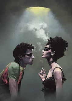 Catwoman & Robin - Dave Seguin Dave Seguin, Art Dc Comics, Catwoman Cosplay, Arte Dc Comics, Art Populaire, Geek Culture, Fan Book, Comic Illustration