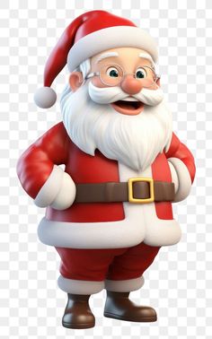 a cartoon santa clause standing with his hands in his pockets