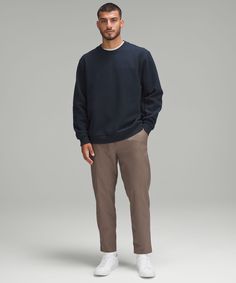 A reimagined classic. This fleece crewneck puts softness first, so you can bring comfort wherever you go. Designed for Casual. Designed to fit loosely with extra room in the chest and at the waist. Naturally Breathable, Cotton-Blend Fleece Fabric. Men’s Everyday Fashion, Versatile Outfits Men, Men S Fashion, Classic Male Style, Clothing Modeling Poses Men, Mens Hipster Fashion Street Style, Smart Casual Mens Outfit, Men Fashion Casual Outfits Winter, Sweater Guy Outfits