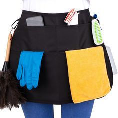 PRICES MAY VARY. Used by Thousands of Businesses: From House Cleaners, to Hotels and Casinos, this apron is trusted by Tens of Thousands of people to help save them time and energy. Designed for women and men of all sizes: The adjustable strap fits any waist from a small 24" to a plus size 52". Like a Cleaning Caddy: Holds your phone in the apron, spray bottles, duster, cloths, and everything else, so you stop forgetting where you placed the last item. Sythetic, Durable, High-Performance Fabric: Amazon Cleaning, Cleaning Apron, Lemon Cleaning, Organization Goals, Stylists Aprons, Cleaning Caddy, Cobbler Aprons, Quotes Men, Company Uniform